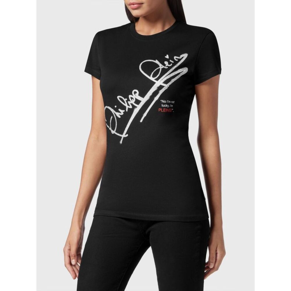 Philipp Plein Slim Fit Jersey T-Shirt With Contrast Logo Print